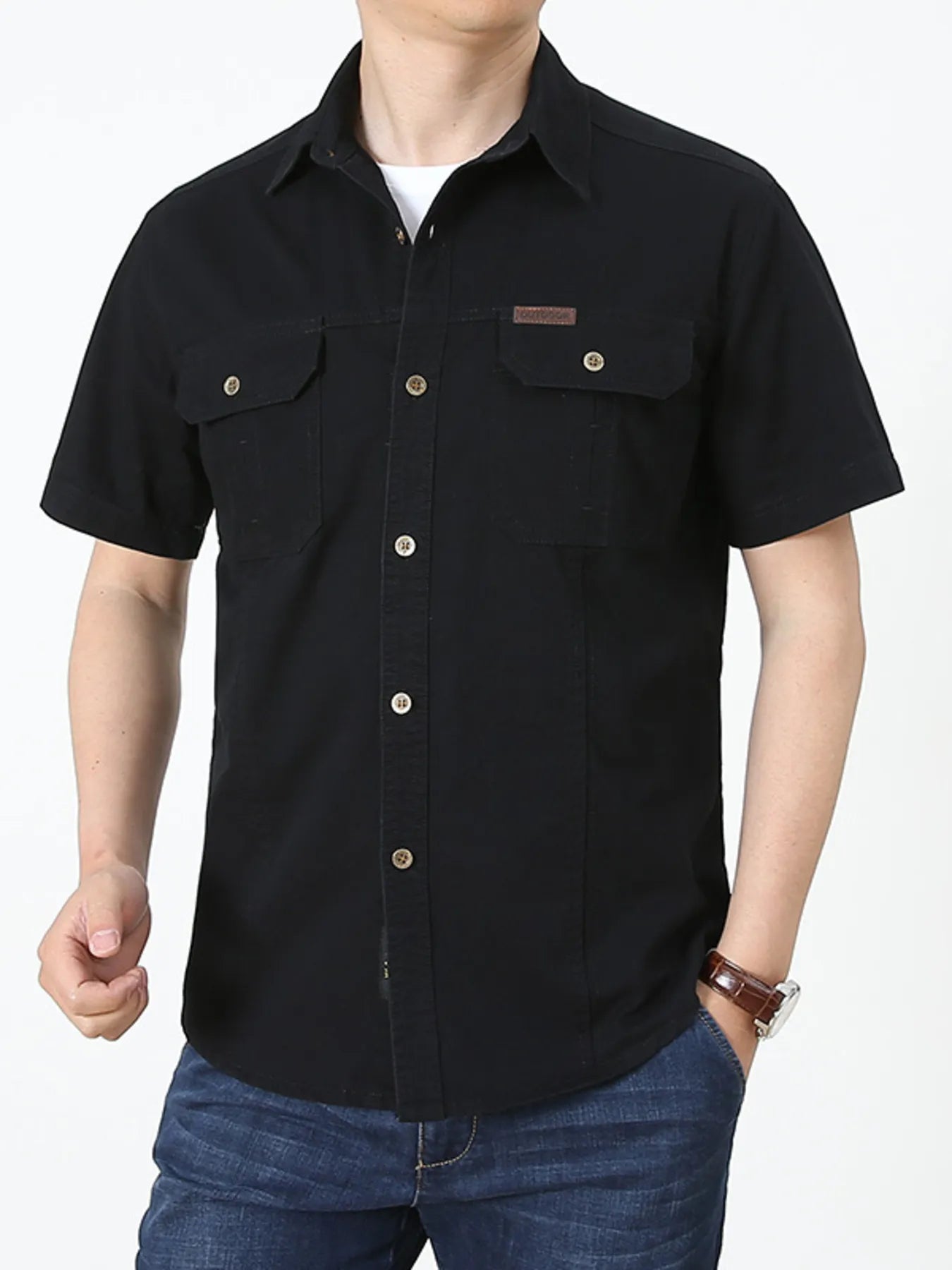 Men's Plus Size Casual Short Sleeve Shirt