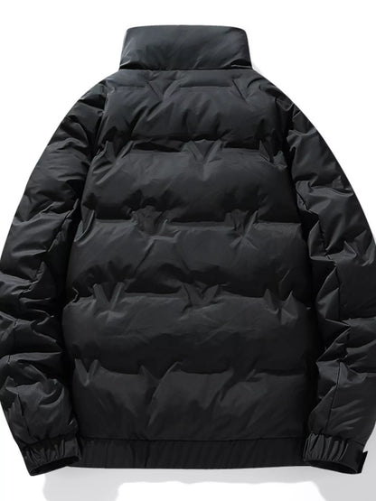 Men's Plus Size Stand Collar Puffer Jacket