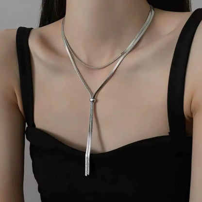 Layered Snake Chain Y Necklace