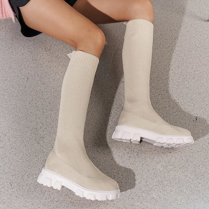 Round Toe Platform Boots