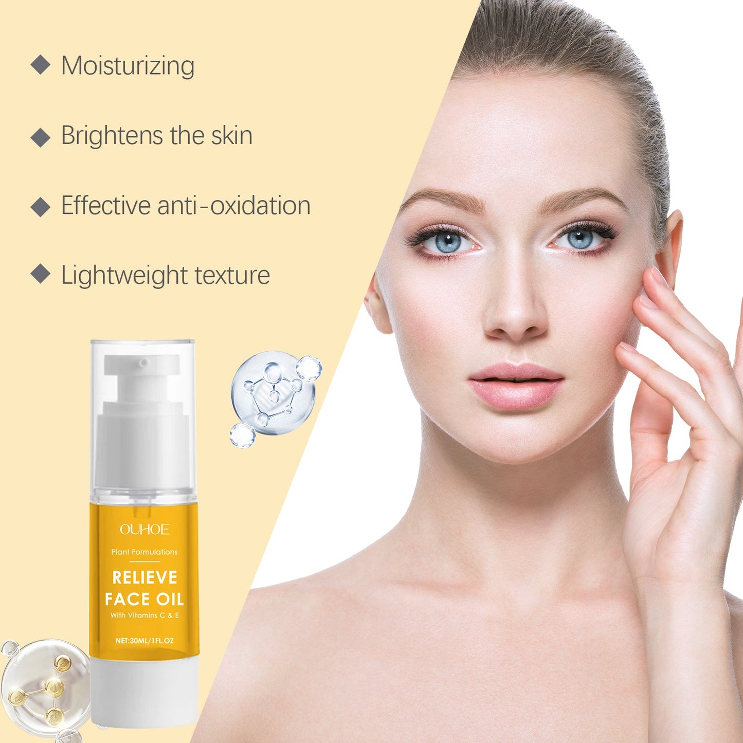 OUHOE Moisturizing Face Essential Oil Firming Moisturizing Refreshing Moisturizing Care Facial Skin Facial Care Oil