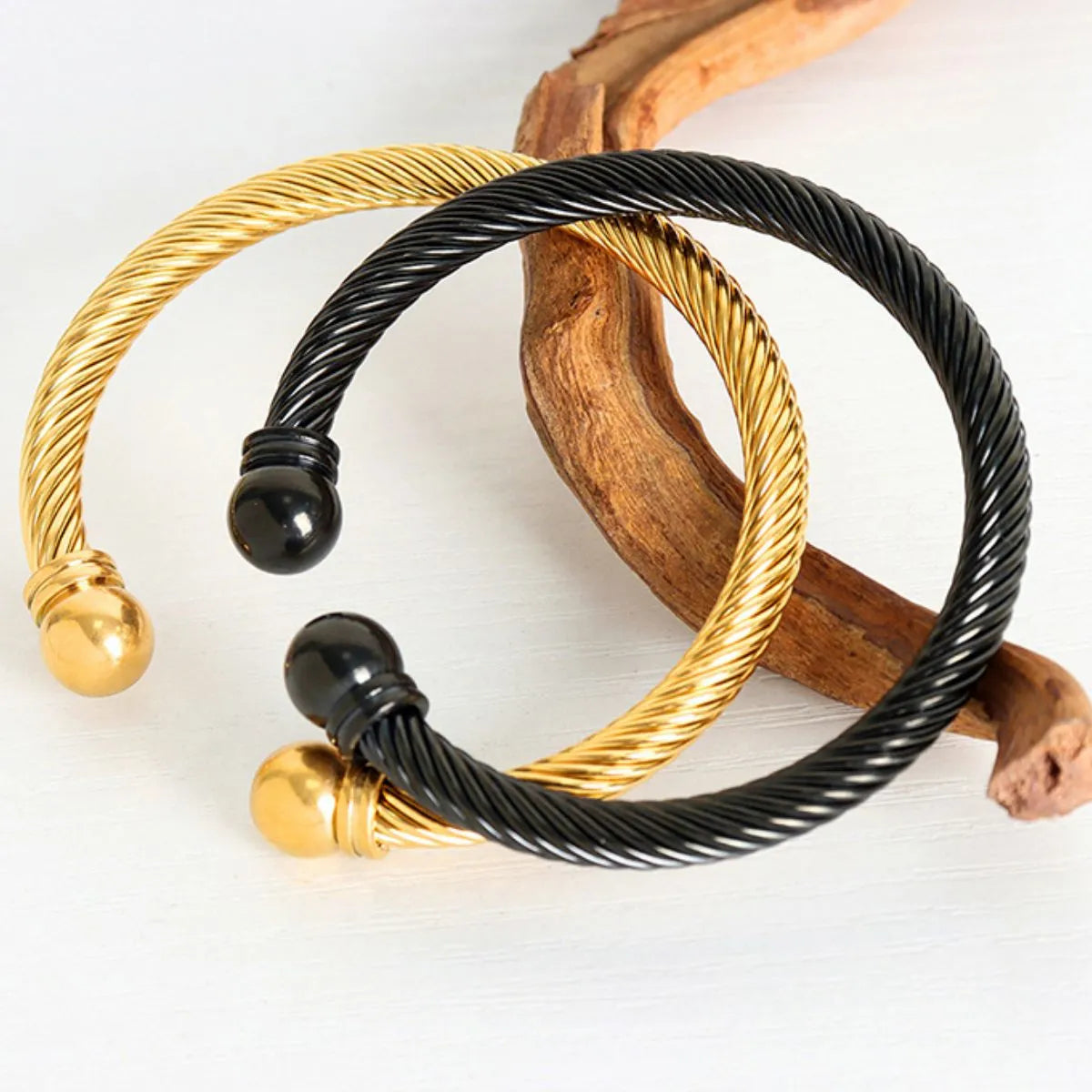 Stainless Steel Twisted Cable Cuff Bracelet