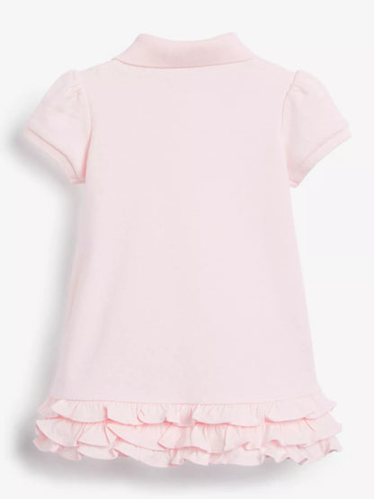 Children's Rainbow Ruffle Hem Polo Dress