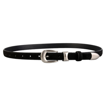 Skinny Belt with Silver Buckle