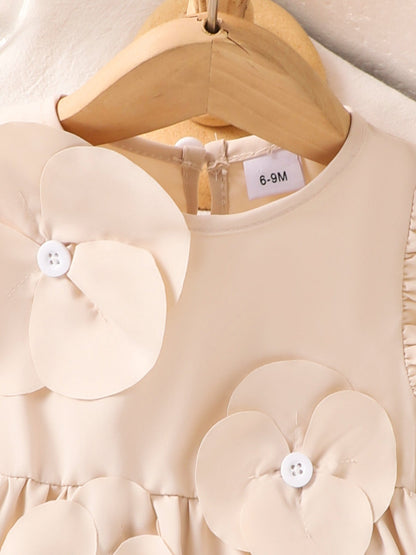 Children's Flower Ruffle Sleeve Dress