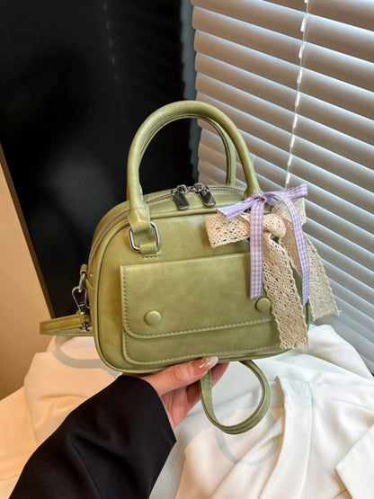 Bow Decor Top Handle Handbag