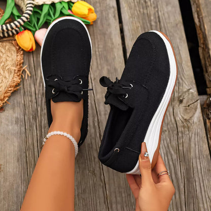 Lace Up Round Toe Sneakers