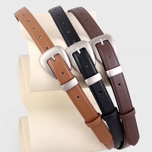 Buckle Skinny Leather Belt