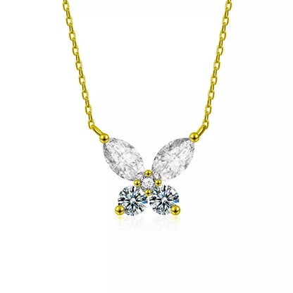 925 Sterling Silver Moissanite Butterfly Necklace
