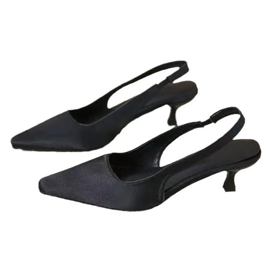 Point Toe Kitten Heel Slingback Pumps