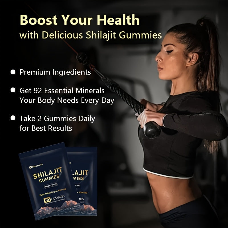 Shilajit Gummies Pure Himalayan Energy Superfood Supplement 90 Count Body & Mind Support