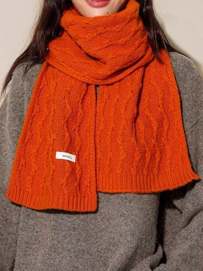 Wool Cozy Cable Knit Scarf