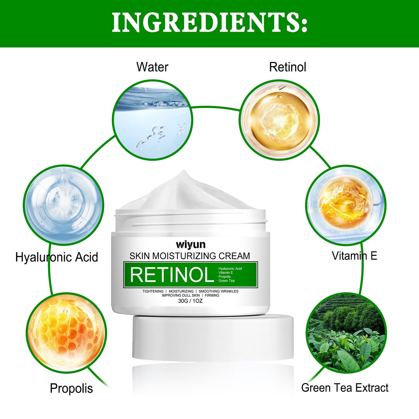 WIYUN Retinol Skin Moisturizing Cream, Moisturizing Care Tender And Delicate Moisturizing And Repairing Dull And Brightening Skin Cream