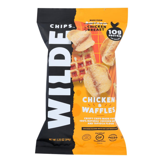 Wilde Chips: Savory Chicken & Waffles Protein Chips (12-Pack, 2.25 Oz Each)