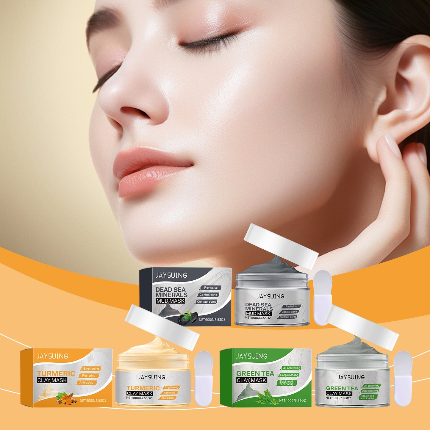 Jaysuing Facial Mud Mask Series Moisturizes And Controls Oil, Firming And Smoothing Facial Skin To Even Skin Tone