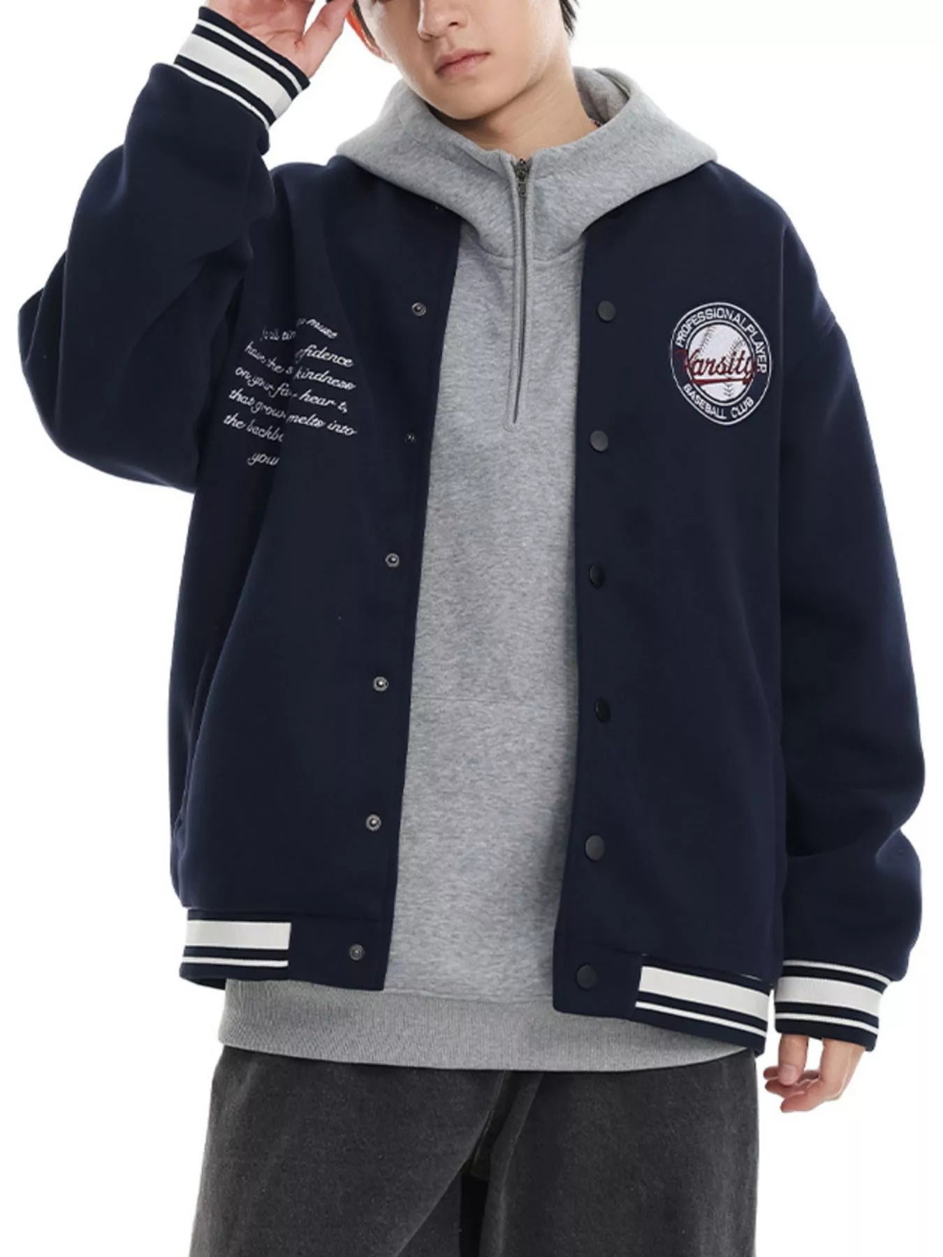 Men's Plus Size Snap Down Dropped Shoulder Jacket