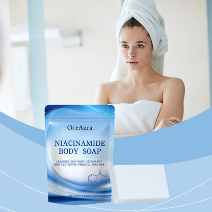 OceAura Niacinamide Soap Gently Cleans And Moisturizes Skin, Brightening, Silky, And Refreshing Body Soap