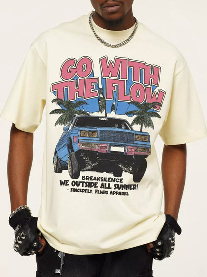 Men's Vintage Washed Graphic Oversized T-Shirt