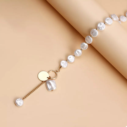 18K Gold-Plated Pearl Drop Necklace