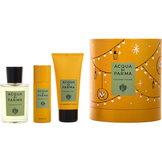 ACQUA DI PARMA COLONIA FUTURA by Acqua di Parma EAU DE COLOGNE SPRAY 3.4 OZ & DEODORANT SPRAY 1.7 OZ & HAIR & BODY SHOWERL GEL 2.5 OZ