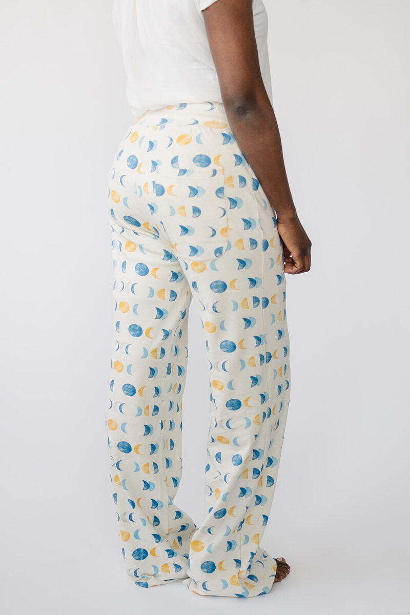 Organic Cotton Adult Lounge Pants - Moon Phases