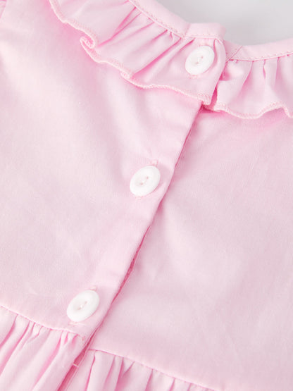 Pink  Smocked Church Christ Bishop Christening Dress