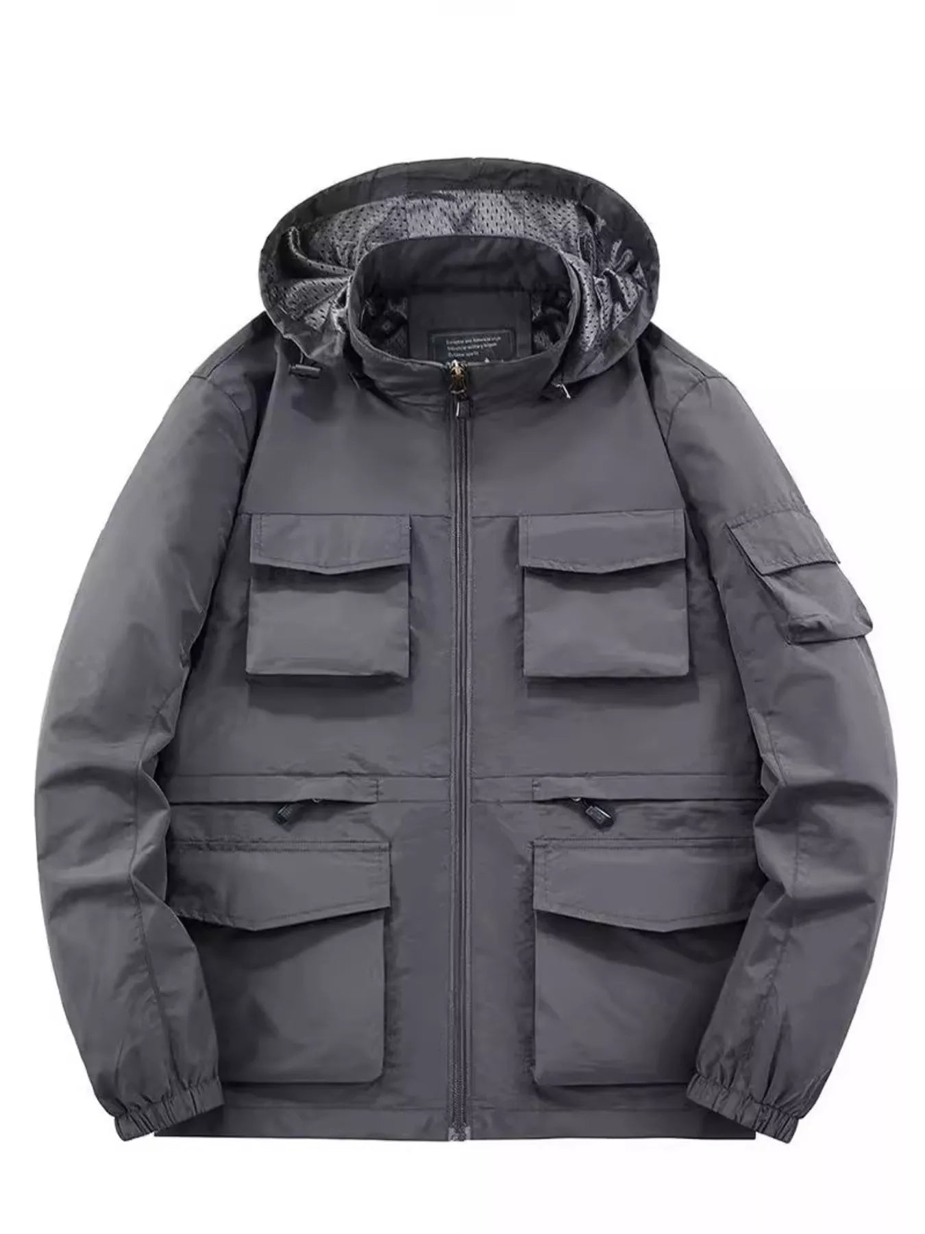 Men's Plus Size Multi-Pocket Hooded Outdoor Jacket