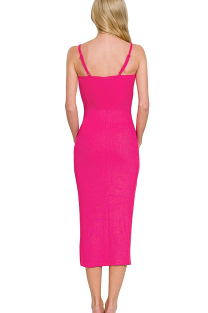 Zenana Ribbed Bodycon Midi Dress