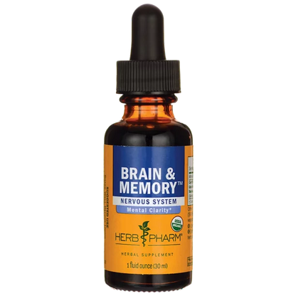 Herb Pharm Brain & Memory Tonic - 1 Fl Oz Herbal Supplement for Cognitive Function