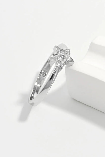 925 Sterling Silver Inland Zircon Star Ring