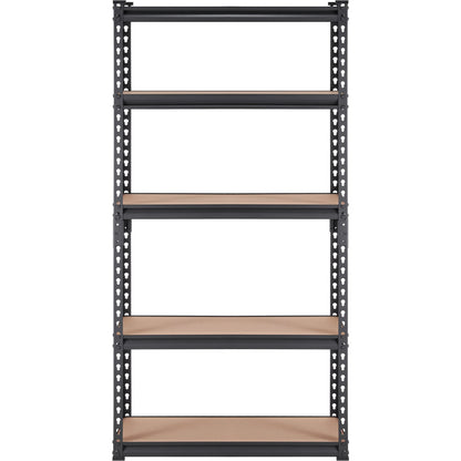 VEVOR Storage Shelving Unit, 5Tier Adjustable, 2000 Lbs Capacity, Heavy Duty Garage Shelves Metal Organizer Utility Rack, Black, 30L X 12W X 60 H For Kitchen Pantry Basement Bathroom Laundry