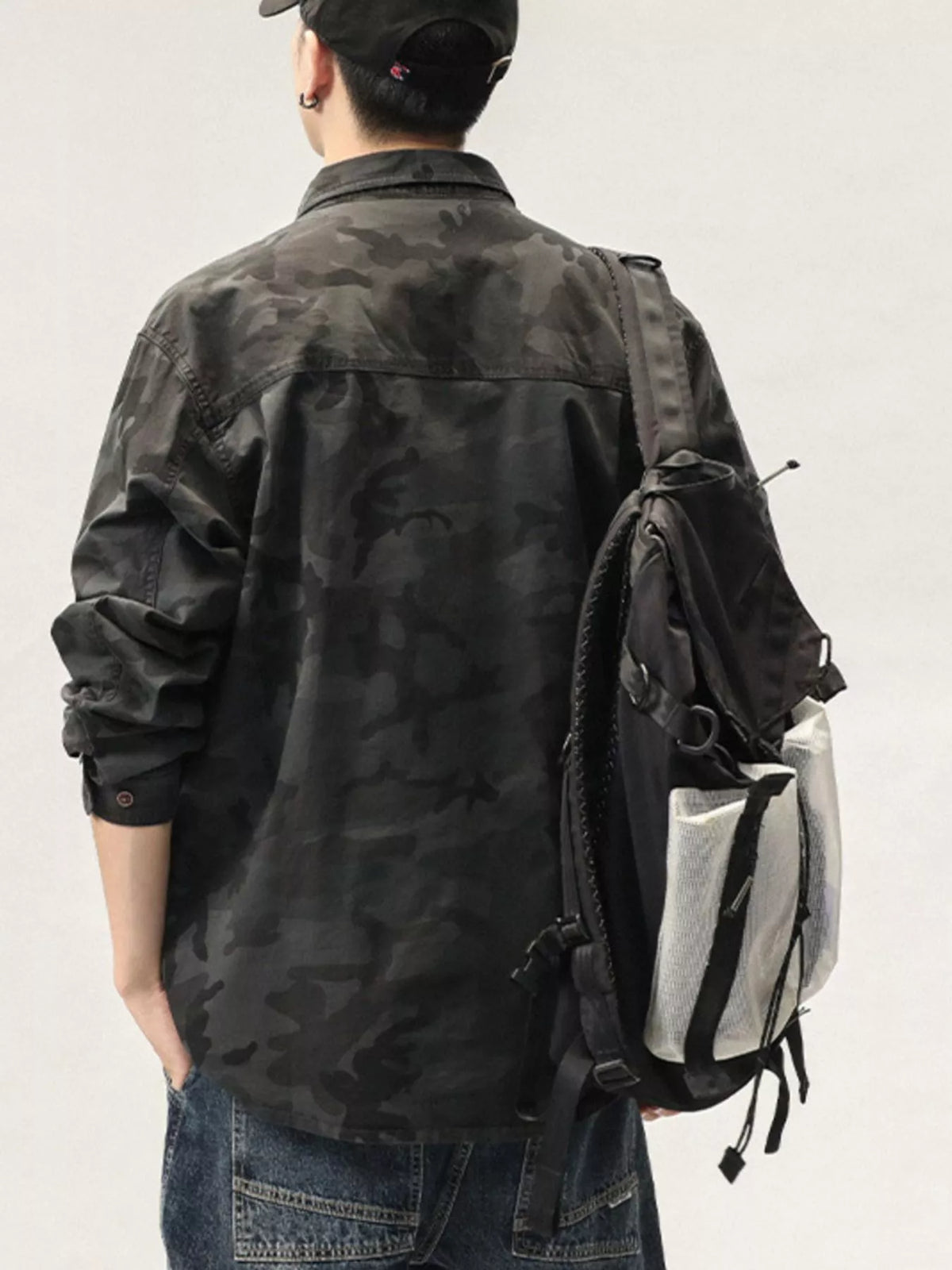 Men's Plus Size Casual Camouflage Cargo Shirt