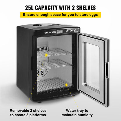 Black Reptile Incubator 25L Scientific Lab Incubator Digital Incubator Cooling And Heating 5-42°C Reptile Egg Incubator 12V/110V Work For Small Reptiles
