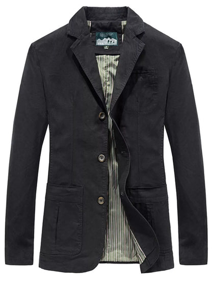 Men's Plus Size Lapel Collar Button Up Blazer