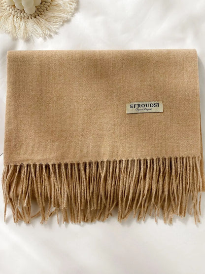 Fringe Solid Color Scarf
