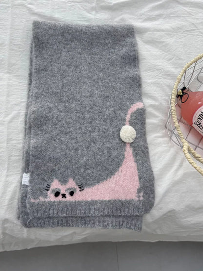 Cute Cat Knitted Scarf