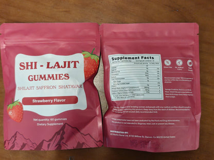 Shi-Lajit Gummies Shilajit Saffron Shatavari, Strawberry Flavor