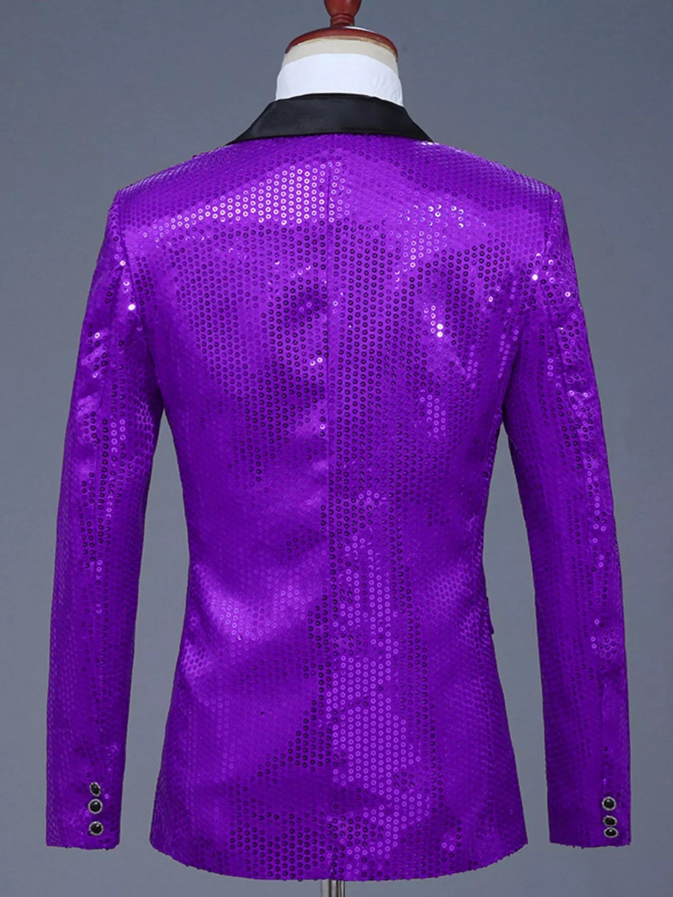 Men's Full Size Sequin One Button Long Sleeve Blazer Plus Size