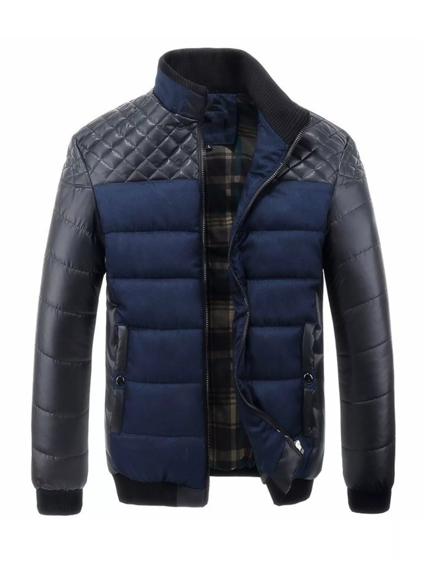 Men's Plus Size Zip Up Puffer Jacket