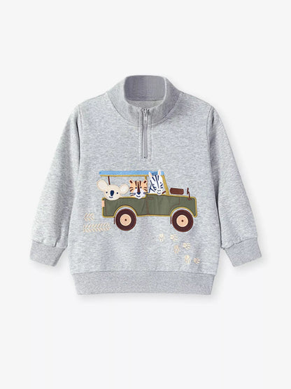 Children's Embroidered Zip Front Sweatshirt