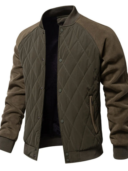 Men's Quilted Snap Down Long Sleeve Jacket