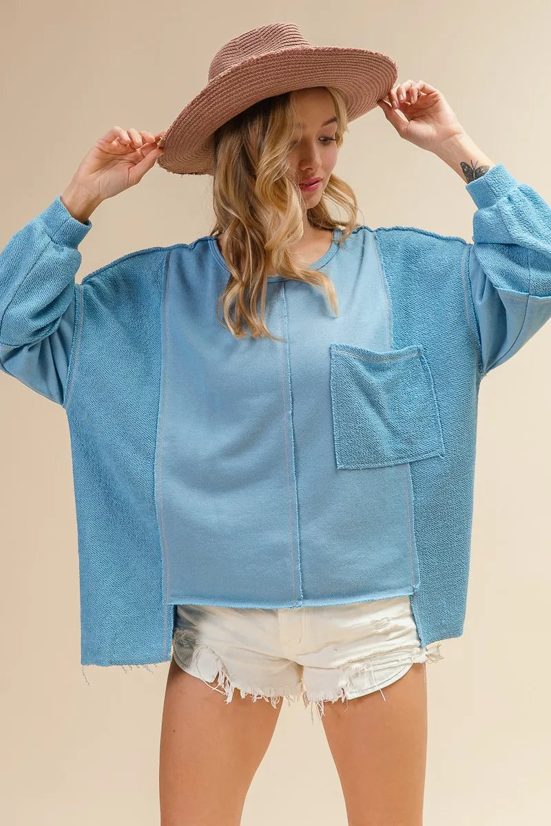 BiBi Oversized Pocket Front Sweatshirt
