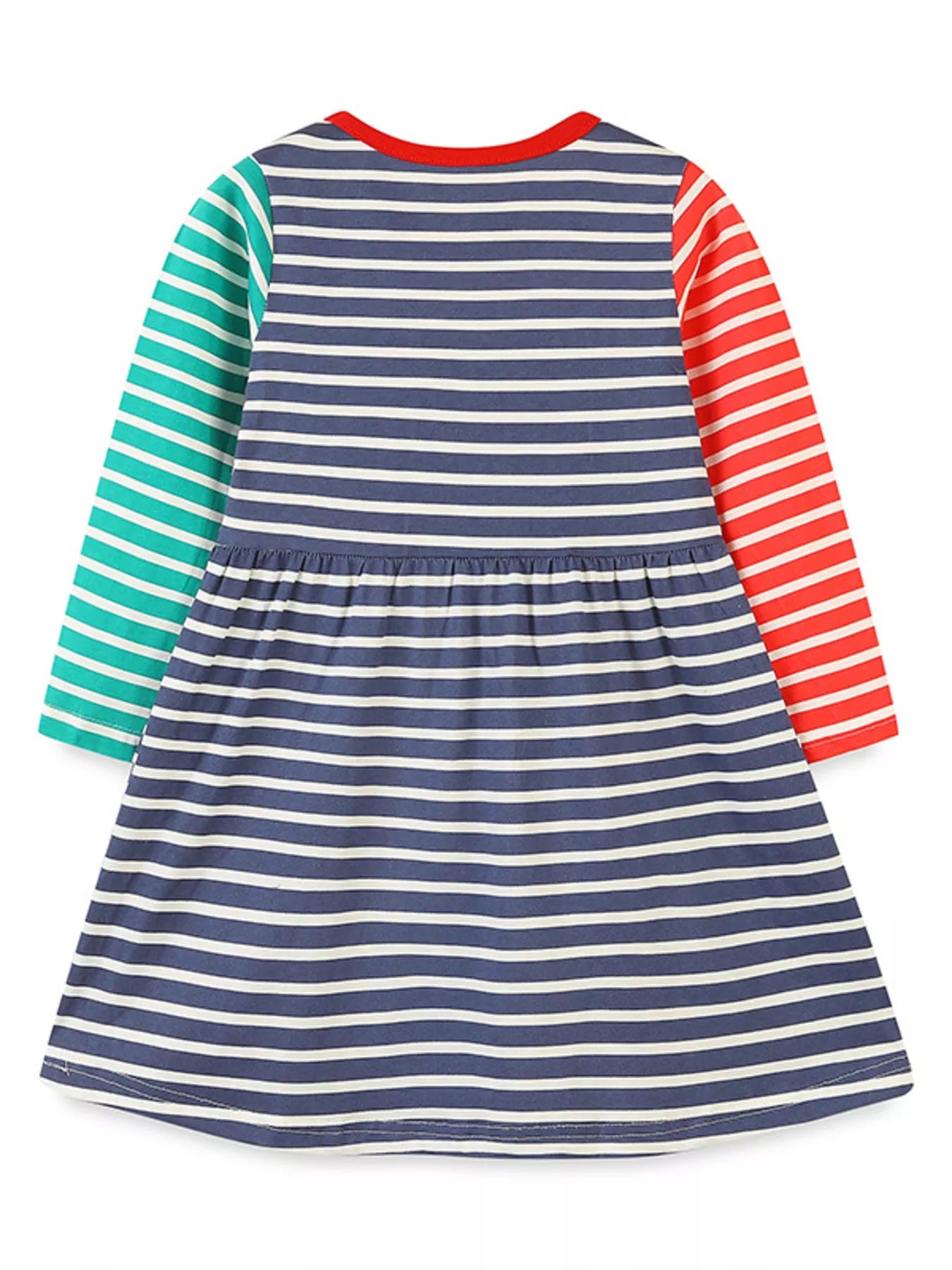 Children's Animal Applique Striped Dress