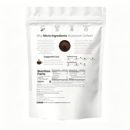 10in1 Mushroom Coffee Powder, Premium Arabica Instant Coffee Blend With Mane, Reishi, Chaga  8 Functional Mushrooms, Low Caffeine, Non GMO, FillerFree,1 LB