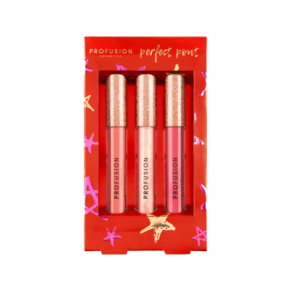 Crimson Perfect Pout – 3-Piece Lip Gloss Set
