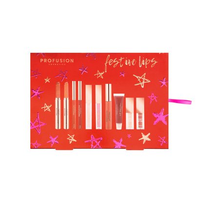 Crimson Festive Lips – 10-Piece Lip Collection