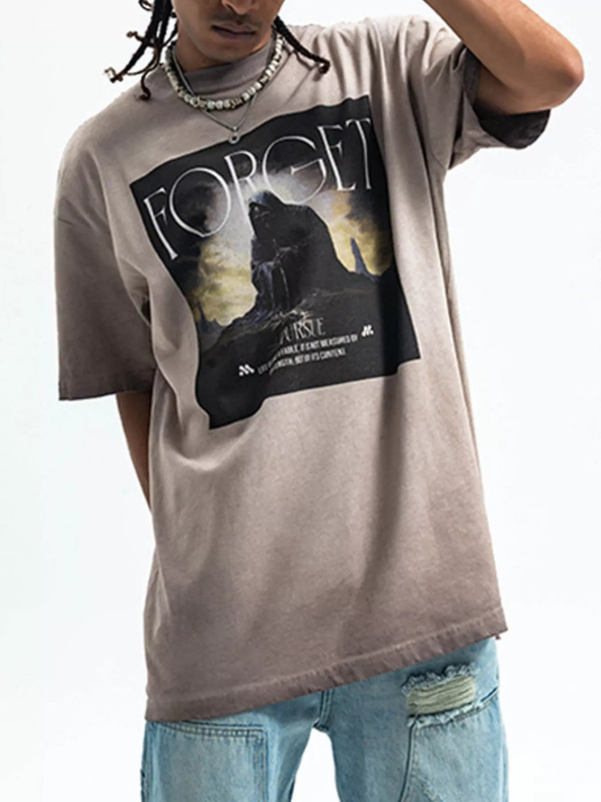 Men's Vintage Wash Graphic Oversized T-Shirt