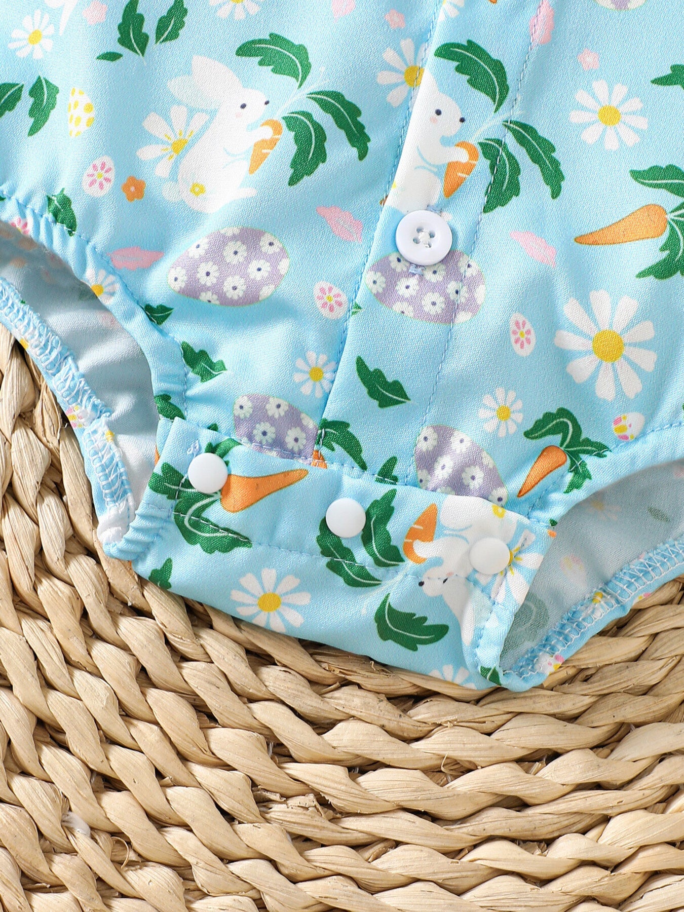 Children's Bunny Print Bodysuit & Suspender Shorts Set