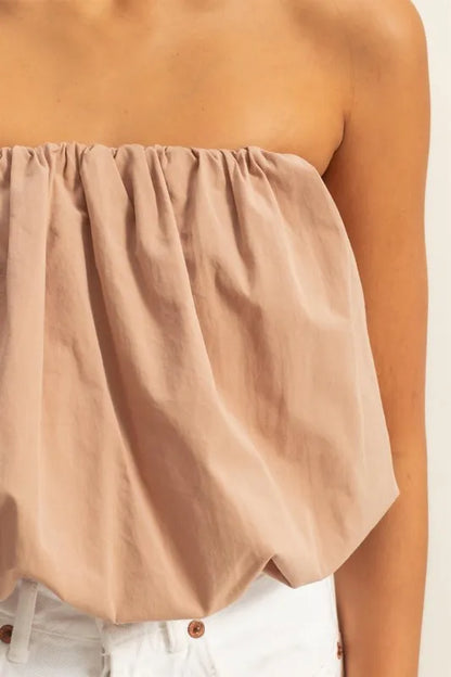 HYFVE Trendy Strapless Bubble Top