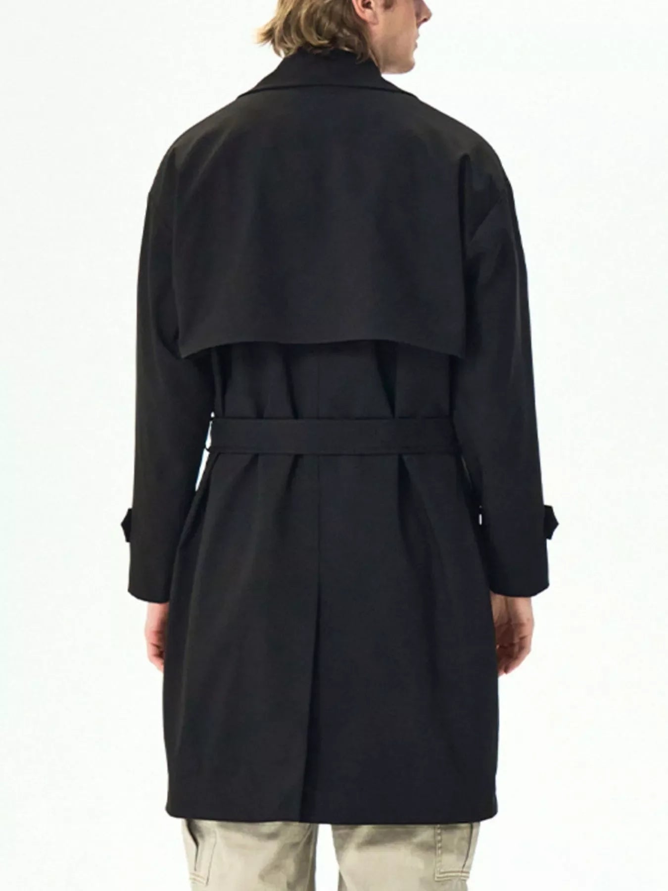 Men's Full Size Double-Breasted Trench Coat Plus Size